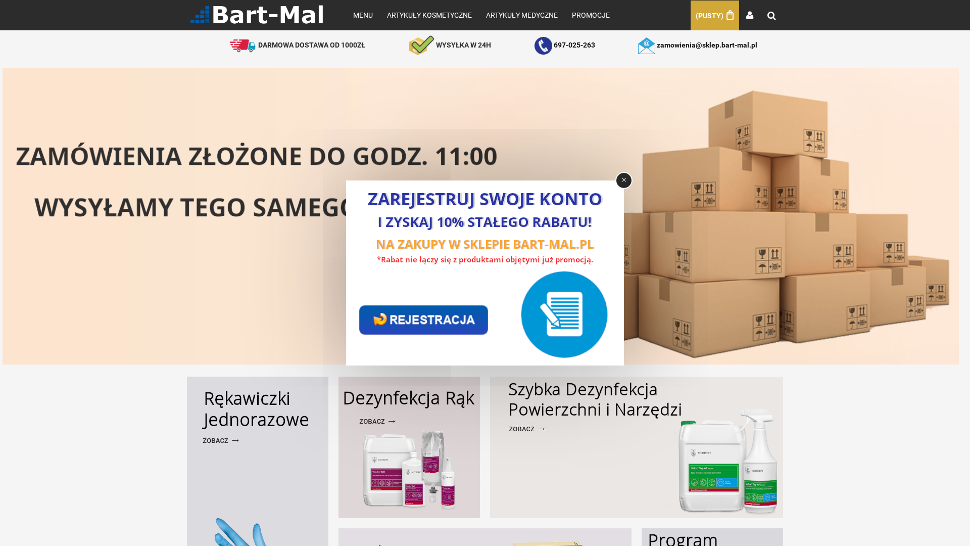 Zrzut strony Artykuły medyczne, higieniczne | Sklep internetowy Bart-Mal